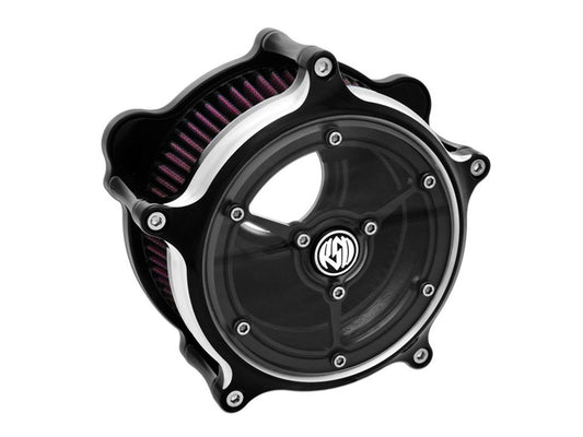 Clarity Air Cleaner Kit - Black Contrast Cut. Fits Touring 2017-2024 & Softail 2018-2024 - Roland Sands Design