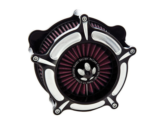 Turbine Air Cleaner Kit - Black Contrast Cut. Fits Touring 2017-2024 & Softail 2018-2024 - Roland Sands Design