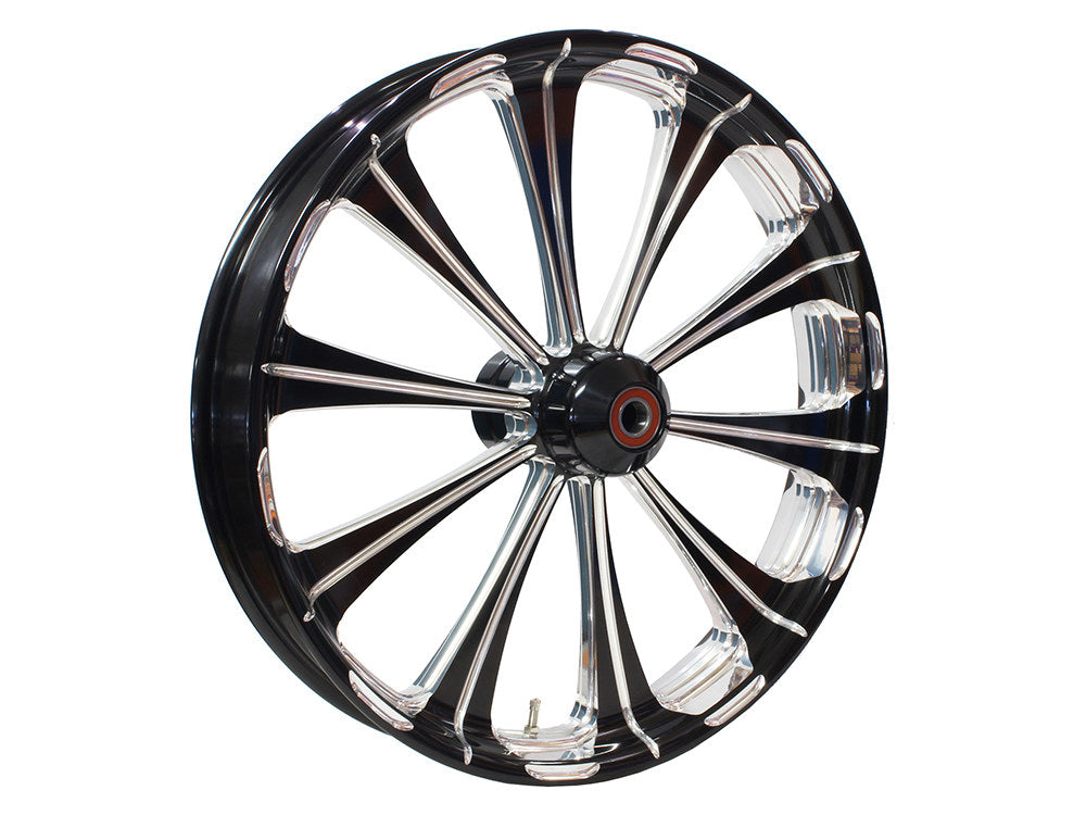 21in. x 3.50in. wide Revel Wheel with Front Hub - Black Contrast Cut Platinum. Fits Breakout 2013up with ABS. - Performance Machine