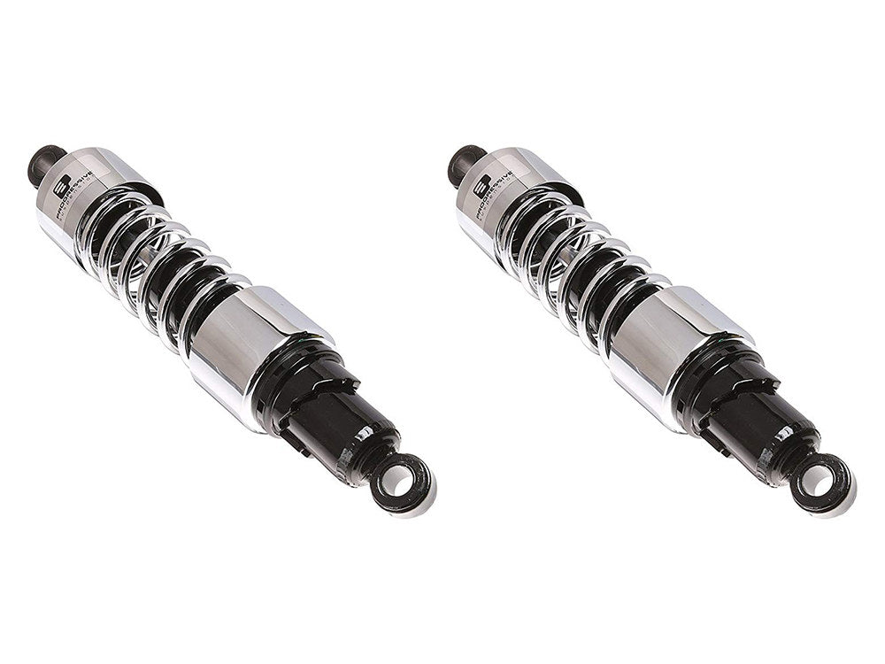 412 Series, 13.5in. Heavy Duty Spring Rate Shock Absorbers - Chrome. Fits Touring 1980-2005, Sportster 1979-2003 & FXR 1982-1994. - Progressive Suspension