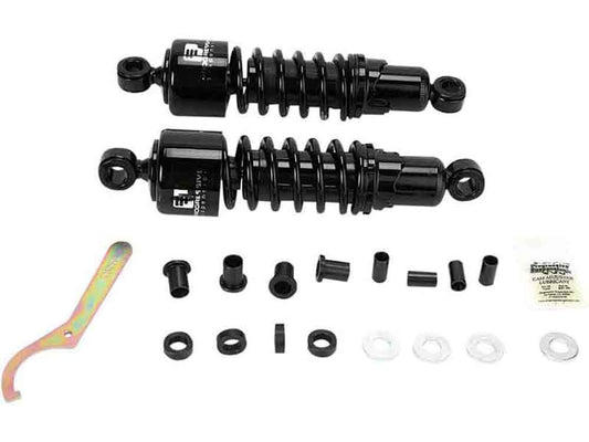 412 Series, 11in. Standard Spring Rate Rear Shock Absorbers - Black. Fits Touring 1980-2005, Sportster 1979-2003 & FXR 1982-1994. - Progressive Suspension