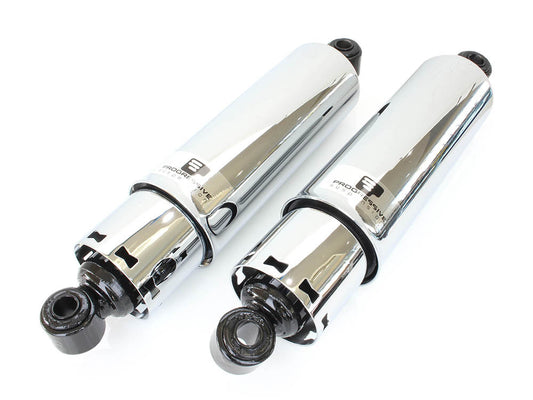412 Series, 12in. Rear Shock Absorbers with Full Covers - Chrome. Fits 4Spd Big Twin 1973-1986 - Progressive Suspension