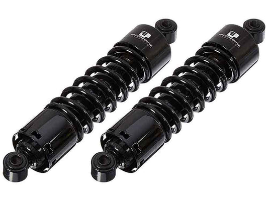 412 Series, 12.6in. Standard Spring Rate Rear Shock Absorbers - Black. Fits Dyna 1991-2017. - Progressive Suspension
