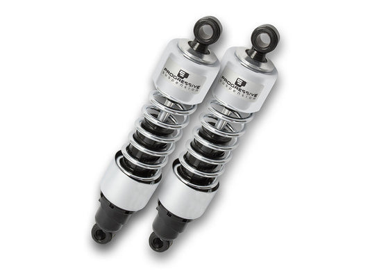 412 Series, 13in. Standard Spring Rate Rear Shock Absorbers - Chrome. Fits Sportster 2004-2021 - Progressive Suspension