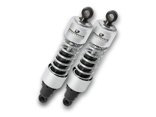 412 Series, 11.5in. Heavy Duty Spring Rate Rear Shock Absorbers - Chrome. Fits Sportster 2004-2021 - Progressive Suspension