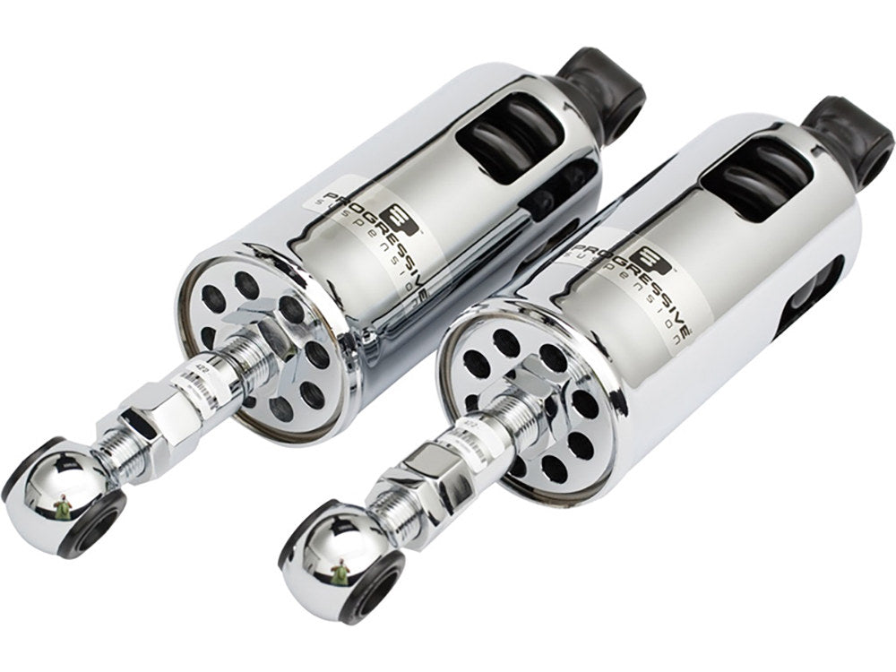 422 Series, Standard Spring Rate Rear Shock Absorbers - Chrome. Fits Softail 1989-1999. - Progressive Suspension