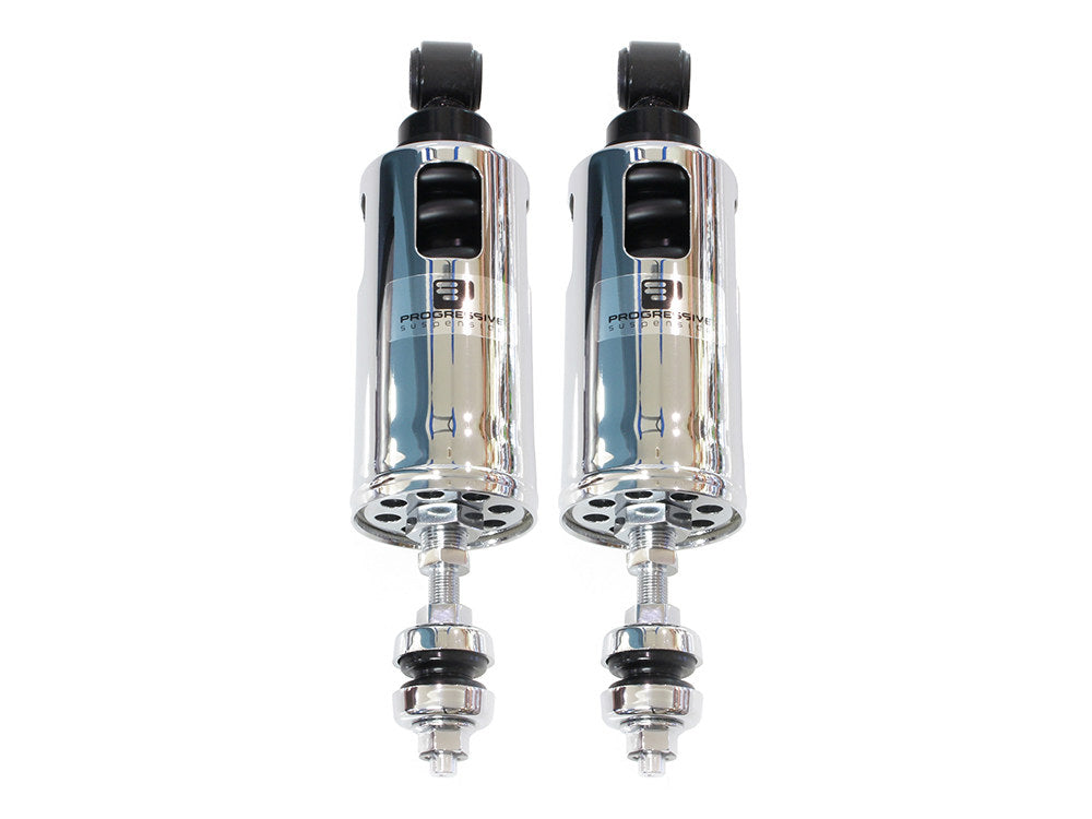 422 Series, Standard Spring Rate Rear Shock Absorbers - Chrome. Fits Softail 2000-2017. - Progressive Suspension
