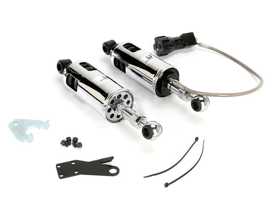 422 Series, Standard Spring Rate Rear Shock Absorbers with Remote Adjustable Preload - Chrome. Fits Softail 1989-1999. - Progressive Suspension