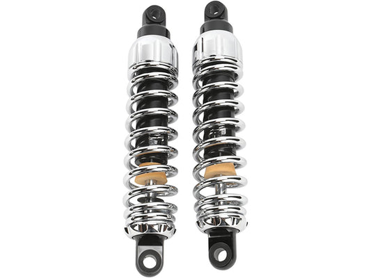 444 Series, 12.5in. Standard Spring Rate Rear Shock Absorbers - Chrome. Fits Dyna 1991-2017. - Progressive Suspension