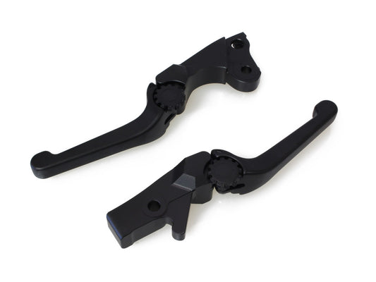 Adjustable Anthem Levers - Black. Fits Softail 1996-2014, Dyna 1996-2017, Touring 1996-2007, Sportster 1996-2003. - PSR Levers