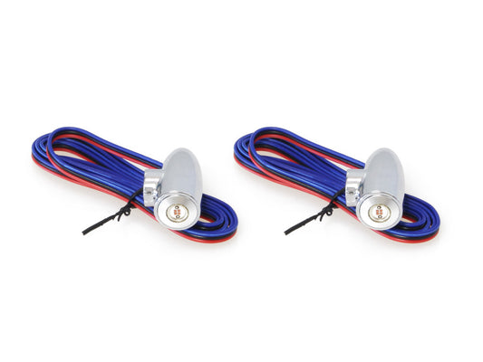 Lightning Bullet Mini Strut Lights with Amber LED - Chrome. - Bagger Nation