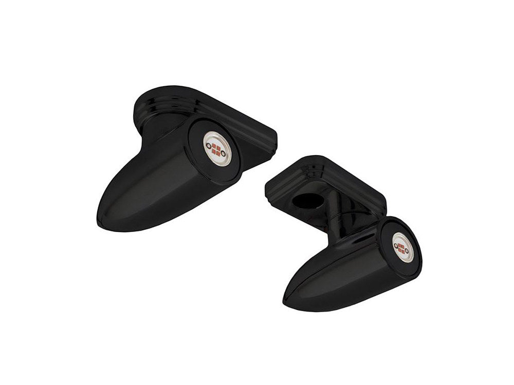 Bullet Pro Series Under Perch Turn Signals - Black. Fits most 1996-2024 Hand Controls. - Bagger Nation
