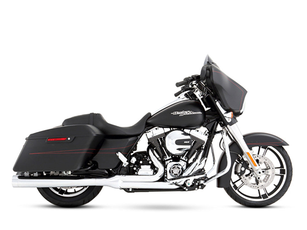 2-into-1 Exhaust - Chrome with Chrome End Cap. Fits Touring 2009-2016. - Rinehart Exhaust