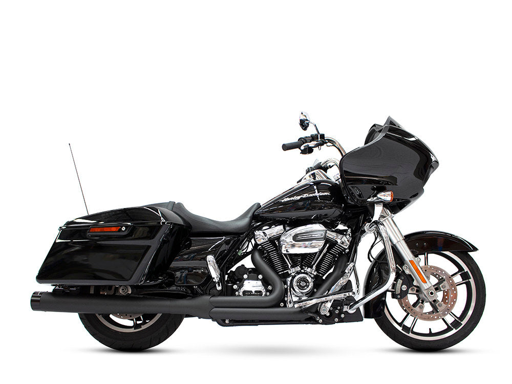 2-into-1 Exhaust - Black with Black End Cap. Fits Touring 2017up. - Rinehart Exhaust