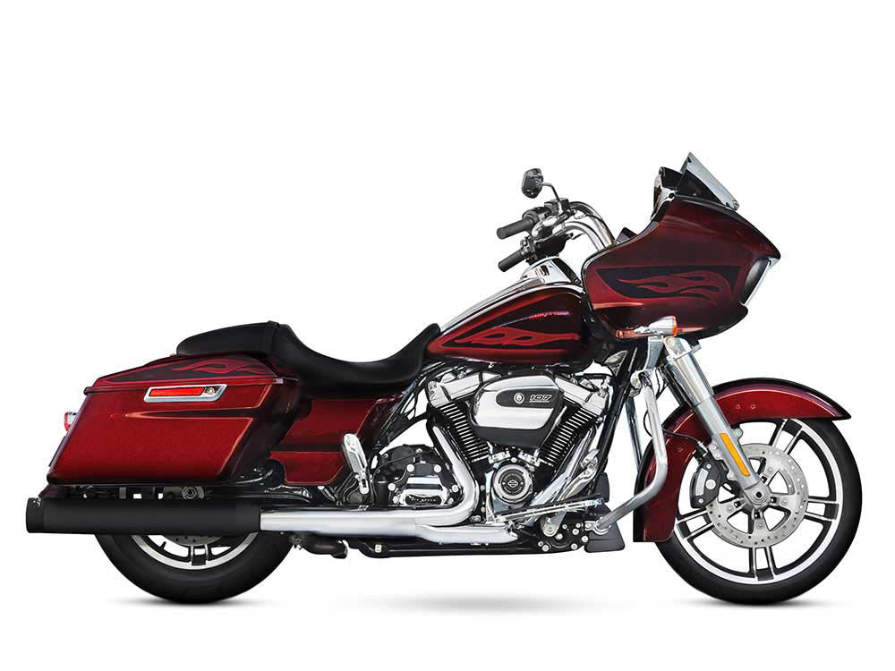 4in. Slip-On Mufflers - Black with Black End Caps. Fits Touring 2017up. - Rinehart Exhaust