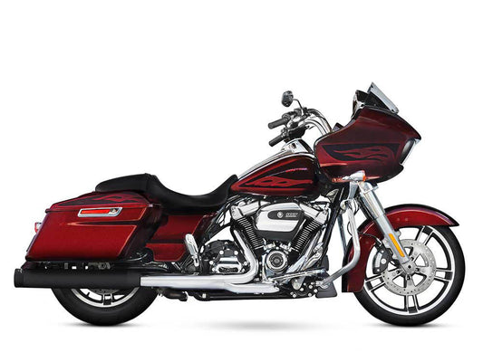 4in. Slip-On Mufflers - Black with Black End Caps. Fits Touring 2017up. - Rinehart Exhaust