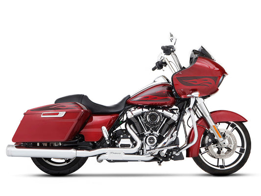 4-1/2in. MotoPro 45 Traditional Slip-On Mufflers - Chrome with Chrome End Caps. Fits Touring 2017up. - Rinehart Exhaust
