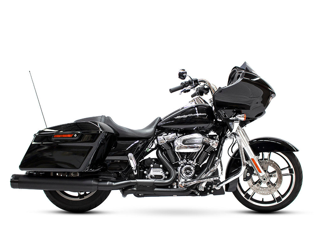4-1/2in. MotoPro 45 Traditional Slip-On Mufflers - Black with Black End Caps. Fits Touring 2017up. - Rinehart Exhaust