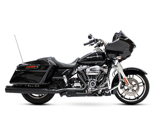 4-1/2in. MotoPro 45 Traditional Slip-On Mufflers - Black with Black End Caps. Fits Touring 2017up. - Rinehart Exhaust