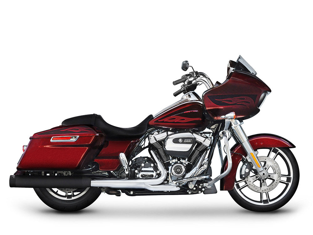 4in. DBX40 Slip-On Mufflers - Black with Black End Caps. Fits Touring 2017up. - Rinehart Exhaust
