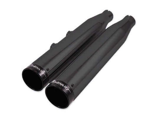 3in. Slip-On Mufflers - Black with Black End Caps. Fits Dyna 1995-2017 - Rinehart Exhaust