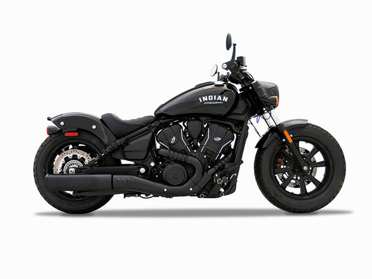 4.5in. DBX45 Slip-On Muffler - Black with Black End Cap. Fits Indian Scout 2025up - Rinehart Exhaust