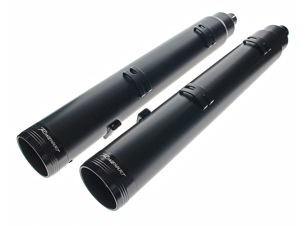 4.5in. Slip-On Mufflers - Black with Black End Caps. Fits Indian Big Twin 2014up with Hard Saddle Bags. - Rinehart Exhaust