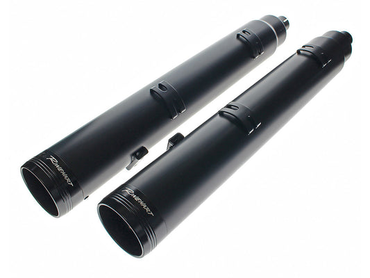4.5in. Slip-On Mufflers - Black with Black End Caps. Fits Indian Big Twin 2014up with Hard Saddle Bags. - Rinehart Exhaust