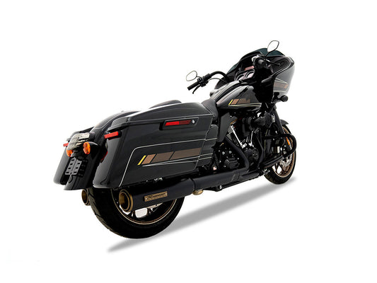 4-1/2in. HP45 Slip-On Short Race Inspired Mufflers - Black with Bronze End Caps. Fits Touring 2017up - Rinehart Exhaust