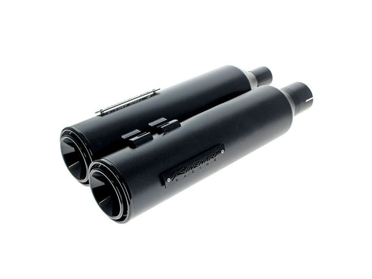 4-1/2in. HP45 Slip-On Short Race Inspired Mufflers - Black with Black End Caps. Fits Touring 2017up - Rinehart Exhaust
