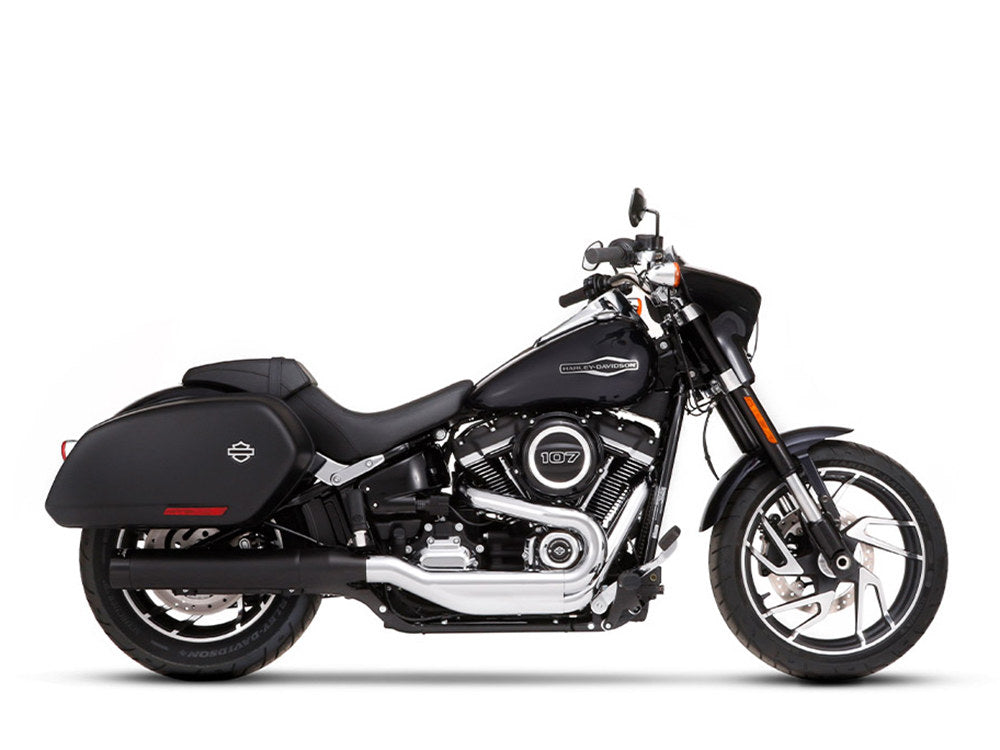 4in. Slip-On Muffler - Black with Black End Cap. Fits Sport Glide 2018-2024 - Rinehart Exhaust