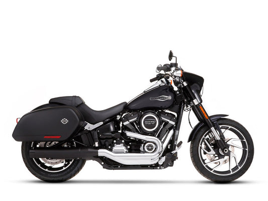4in. Slip-On Muffler - Black with Black End Cap. Fits Sport Glide 2018-2024 - Rinehart Exhaust