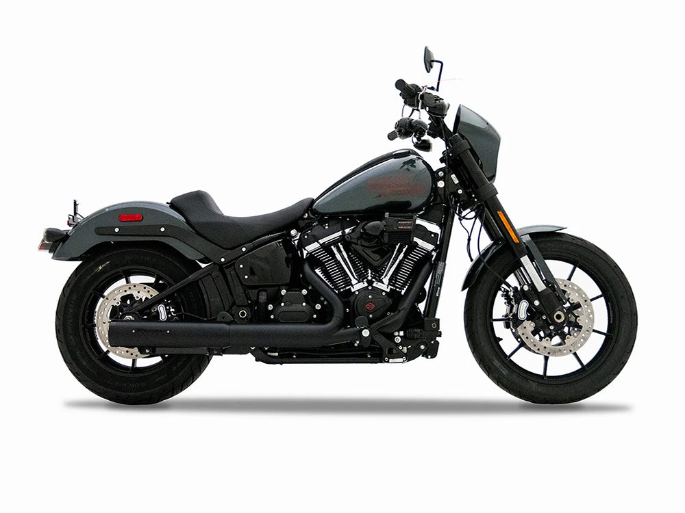 4in. HP40 Slip-On Muffler - Black with Black End Cap. Fits Softail Street Bob, Low Rider S, Low Rider ST & Heritage 2025up - Rinehart Exhaust