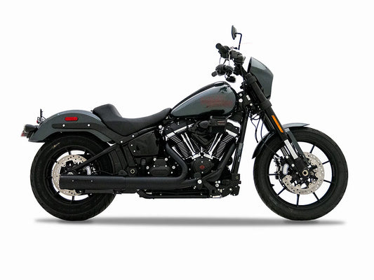 4in. HP40 Slip-On Muffler - Black with Black End Cap. Fits Softail Street Bob, Low Rider S, Low Rider ST & Heritage 2025up - Rinehart Exhaust