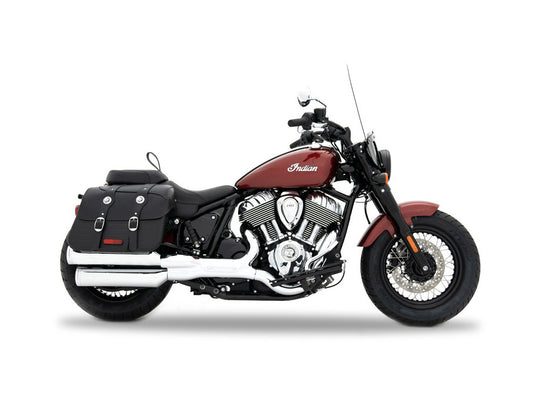 4in. Slip-On Mufflers - Chrome with Chrome End Caps. Fits Indian Cruiser 2022up - Rinehart Exhaust
