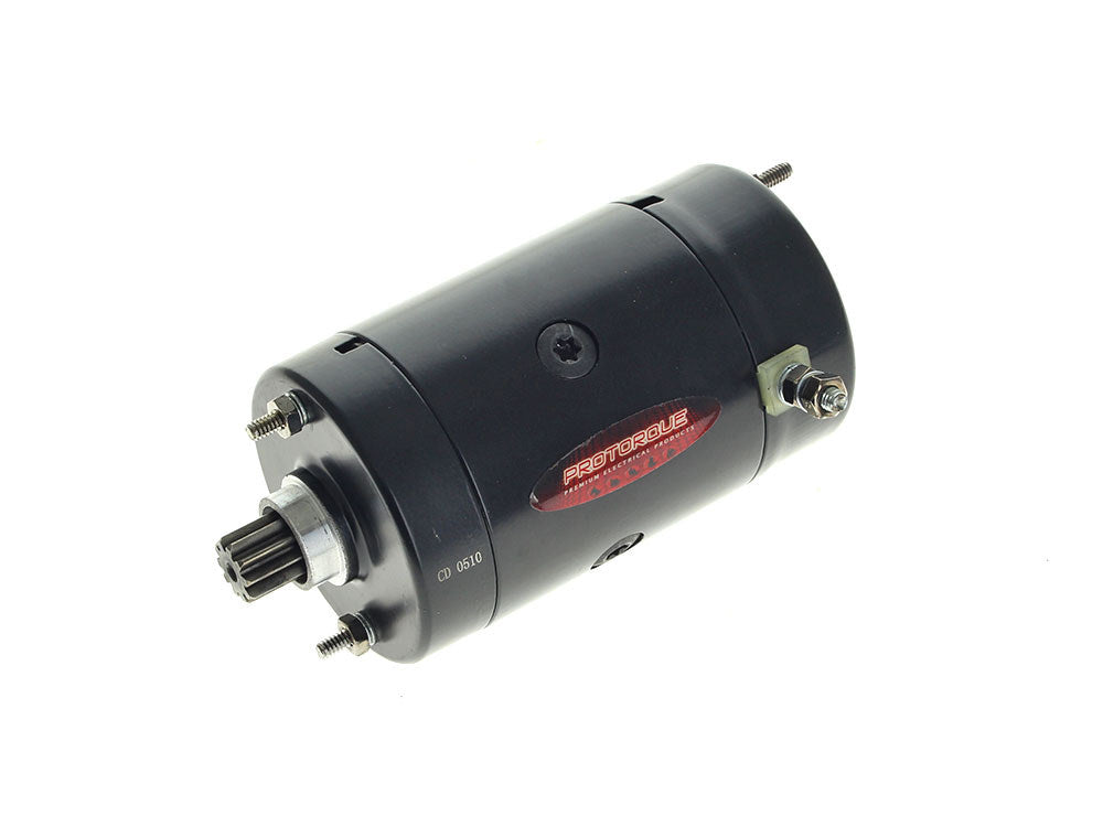 1.0kw Hitachi Starter Motor - Black. Fits Most Big Twin 1970-1988 & Sportster 1974-1976 - Rollies Speed Shop