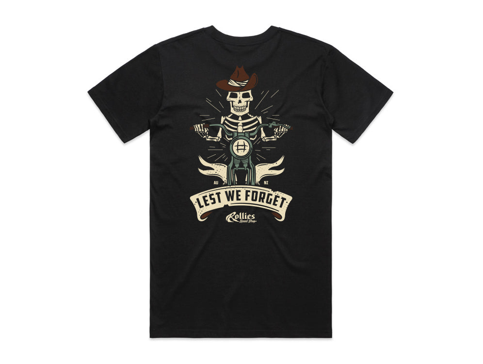 Medium Rollies Anzac Day Black T-Shirt - Rollies Speed Shop