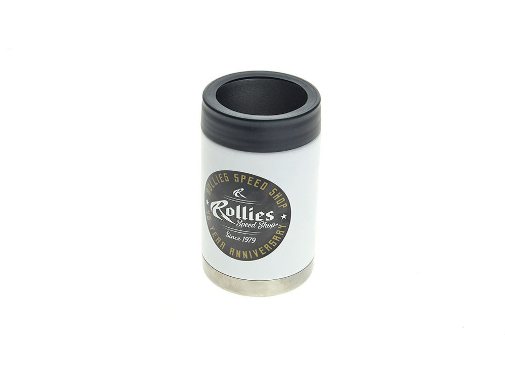 Rollies 45th Anniversary Round Logo Stainless Steel Insulated Beer Cooler - White - Rollies Speed Shop