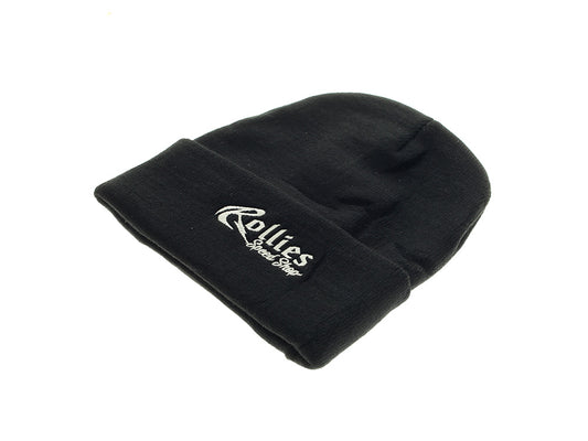 Rollies Beanie with Traditional Logo - Black - Rollies Speed Shop