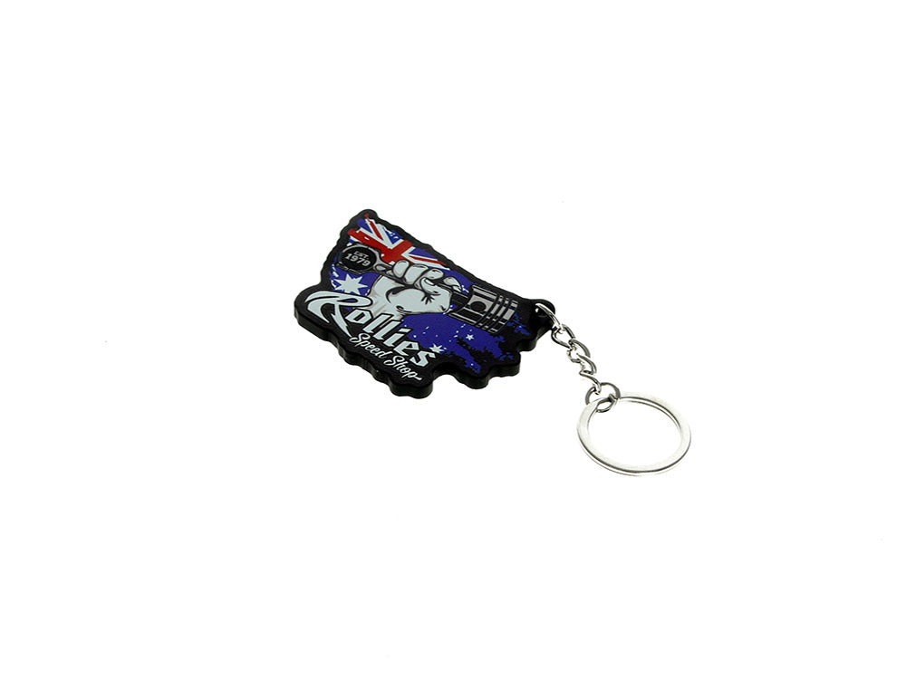 Rollies Australian Flag Key Ring - Rollies Speed Shop