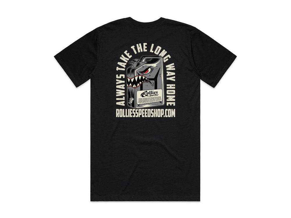 Small Rollies Long Way Home Black T-Shirt - Rollies Speed Shop