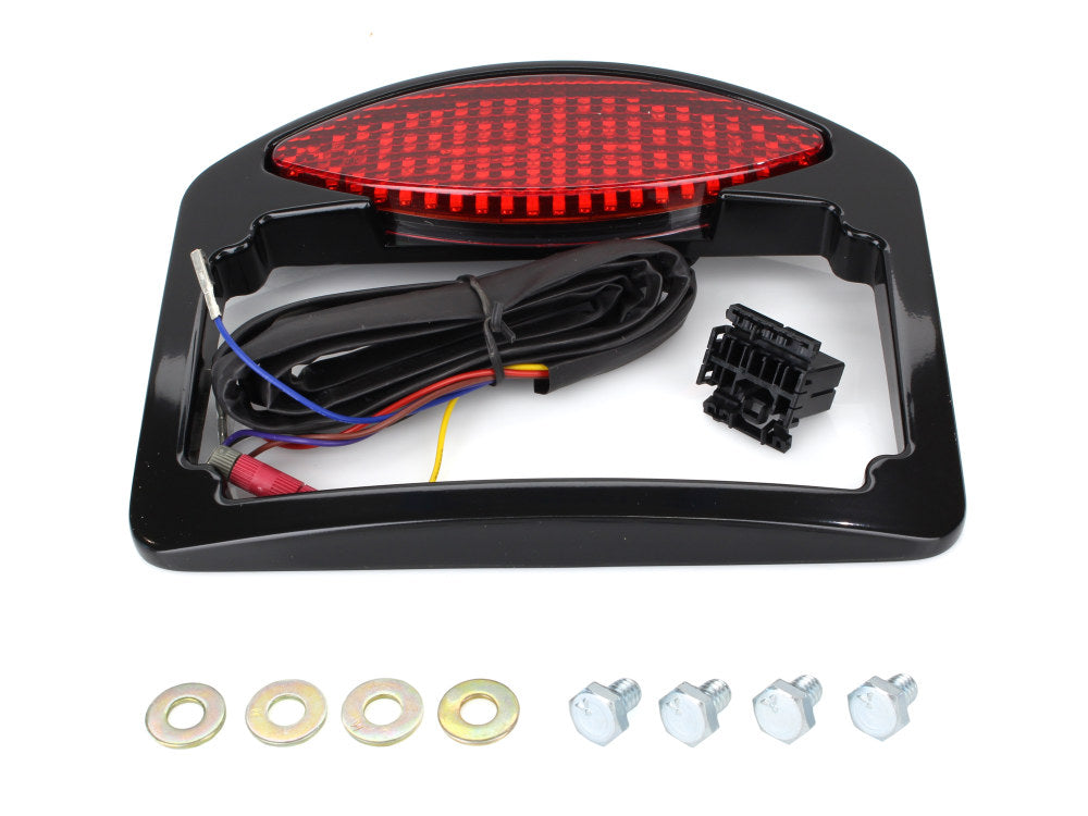 Cats Eye LED Taillight with Turn Signals & License Plate - Black. - RWD V-Twin