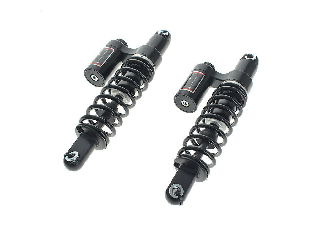 14in. RS-2 Heavy Duty Piggyback Rear Shock Absorbers - Black. Fits Dyna 1991-2017. - RWD V-Twin