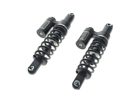 14in. RS-2 Heavy Duty Piggyback Rear Shock Absorbers - Black. Fits Dyna 1991-2017. - RWD V-Twin