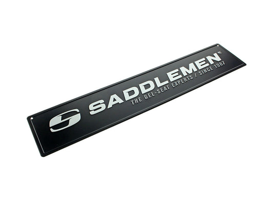 Saddlemen Metal Shop Sign - Black & White - Saddlemen Seats
