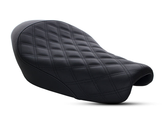 Renegade LS Solo Seat with Black Double Diamond Lattice Stitch. Fits Sportster 2004-2021 with 3.3 Gallon Fuel Tank. - Saddlemen Seats