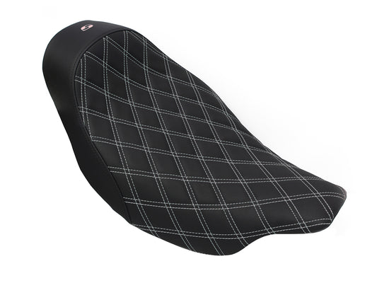 Renegade LS Solo Seat with Dark Grey Double Diamond Lattice Stitch. Fits Most Touring 2008-2024 - Saddlemen Seats