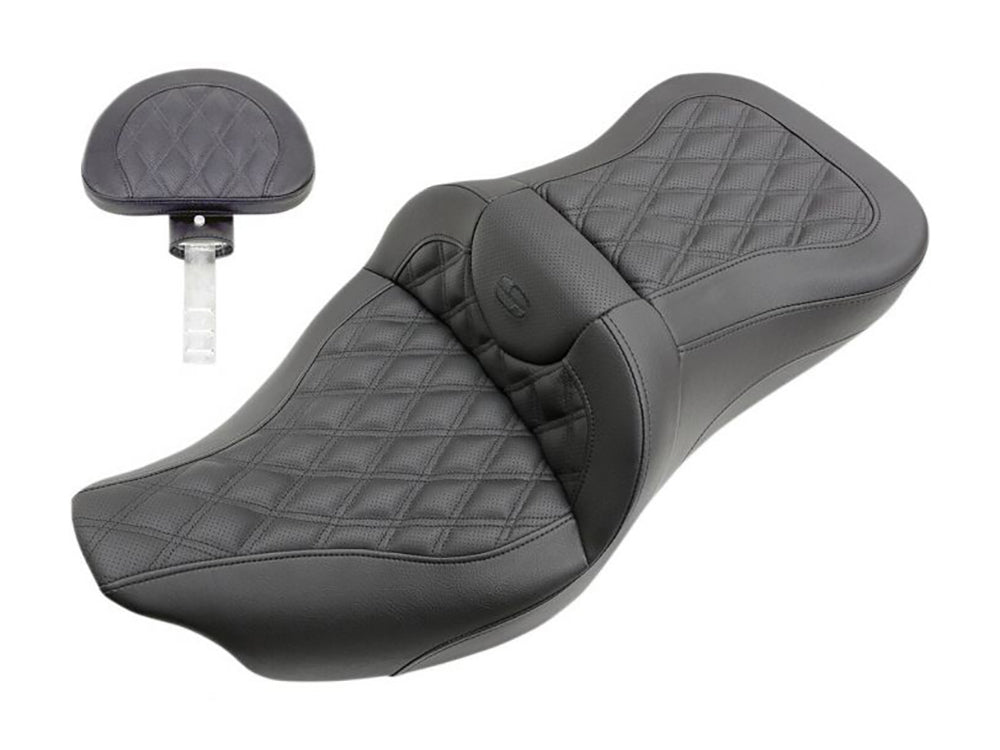 Roadsofa LS Dual Seat With Backrest. Fits Most Touring 2008-2024 - Saddlemen Seats