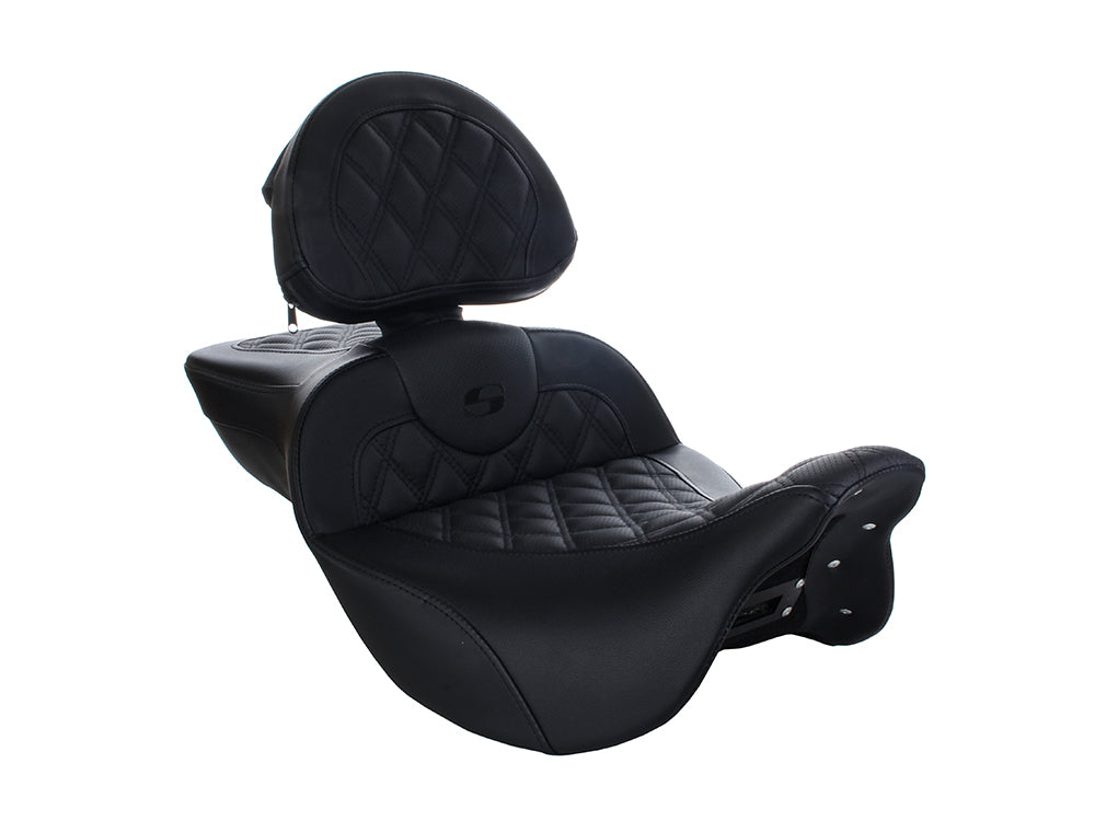 Extended Reach Roadsofa LS Dual Seat With Backrest. Fits Most Touring 2008-2024 - Saddlemen Seats