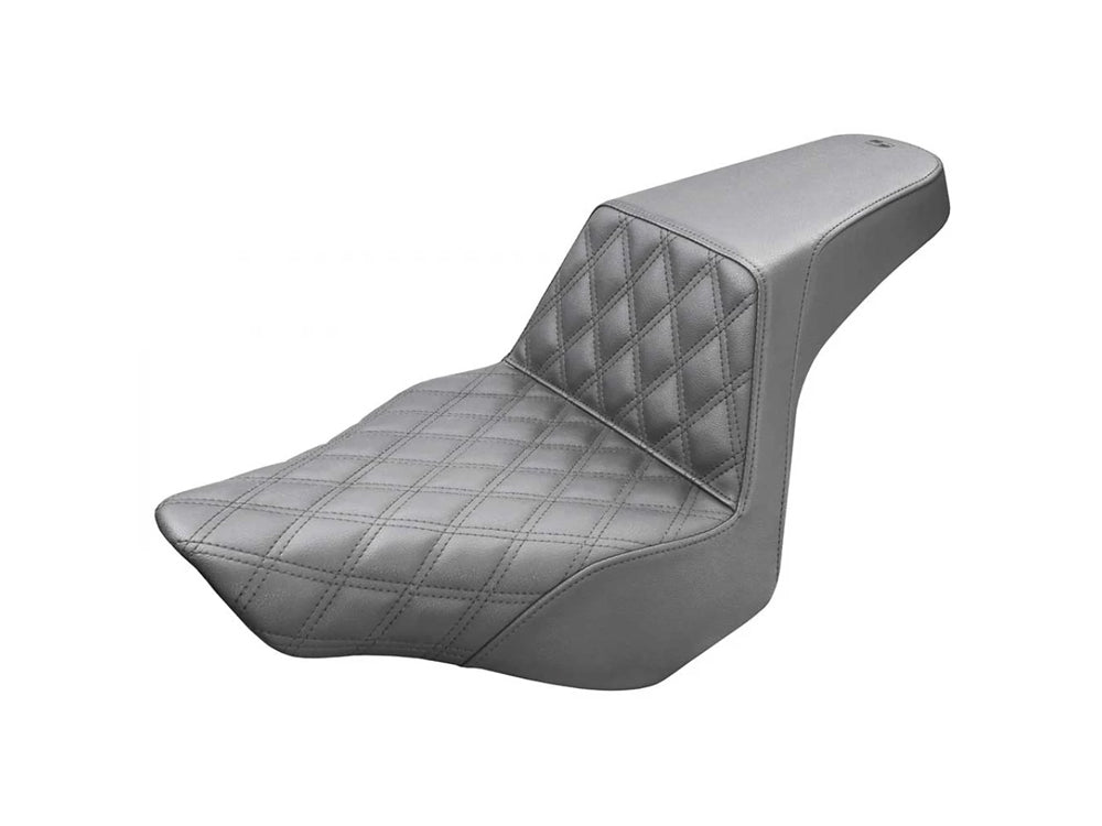 Step-Up LS Dual Seat with Black Double Diamond Lattice Stitch. Fits Breakout 2013-2017. - Saddlemen Seats